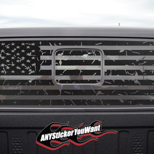 Distressed American Flag Rear Window Vinyl Decal Fits Jeep Gladiator 2020-2023