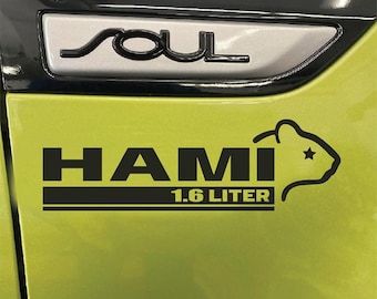 2 pegatinas de vinilo Hami Hamster de 1.6 litros compatibles con Kia Soul