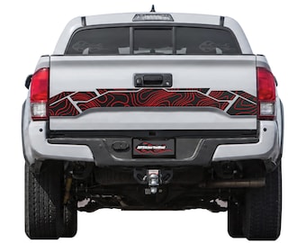 Adhesivo de vinilo topográfico de dos tonos para el portón trasero, compatible con Toyota Tacoma 2016-2023.