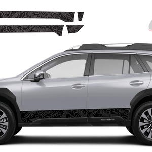 x2 Topographic Blackout Side Stripe Vinyl Decals Fits Subaru Outback 2023-2024