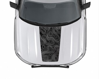 Vinilo adhesivo con diseño topográfico oscurecido para el capó, compatible con Ford Bronco Sport 2021-2026.