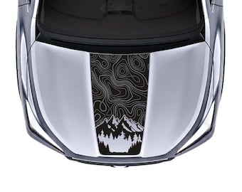 Adhesivo de vinilo con diseño de montañas topográficas para el capó, compatible con Subaru Ascent 2019-2025.