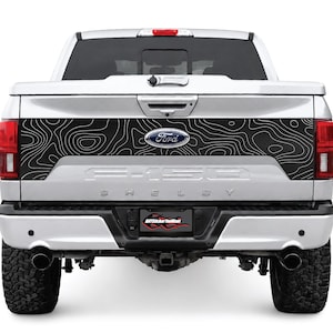 Topographic Blackout Tailgate Vinyl Graphic Decal Fits Ford F150 2018-2020