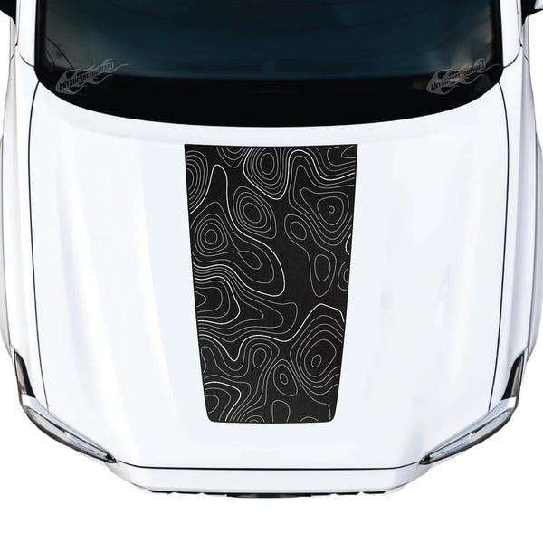 Topographic Blackout Hood Vinyl Decal Fits Toyota Tacoma 2016-2023