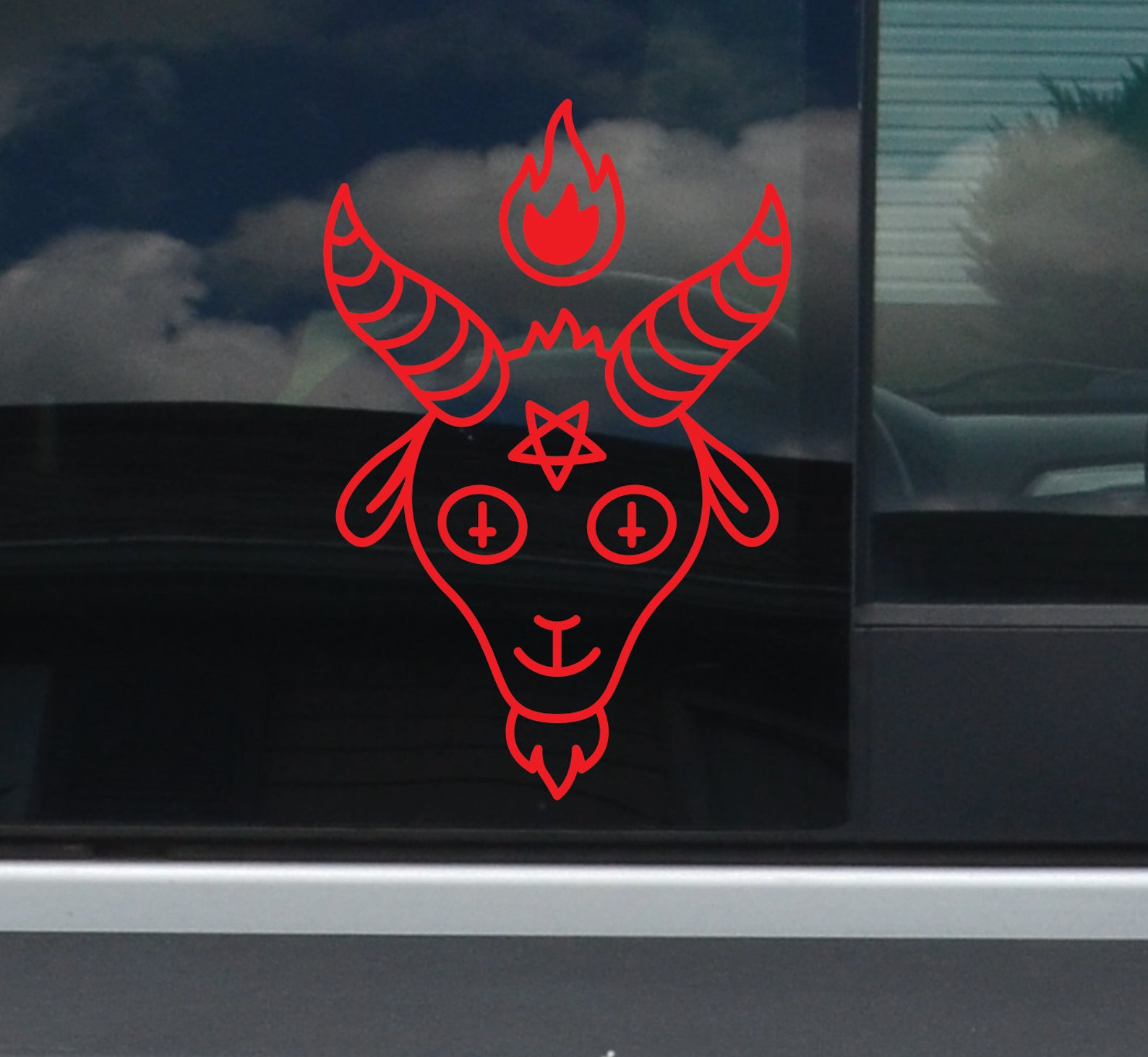 Cute Baphomet Lucifer Satanic Satanism Vinyl Decal Window | Etsy