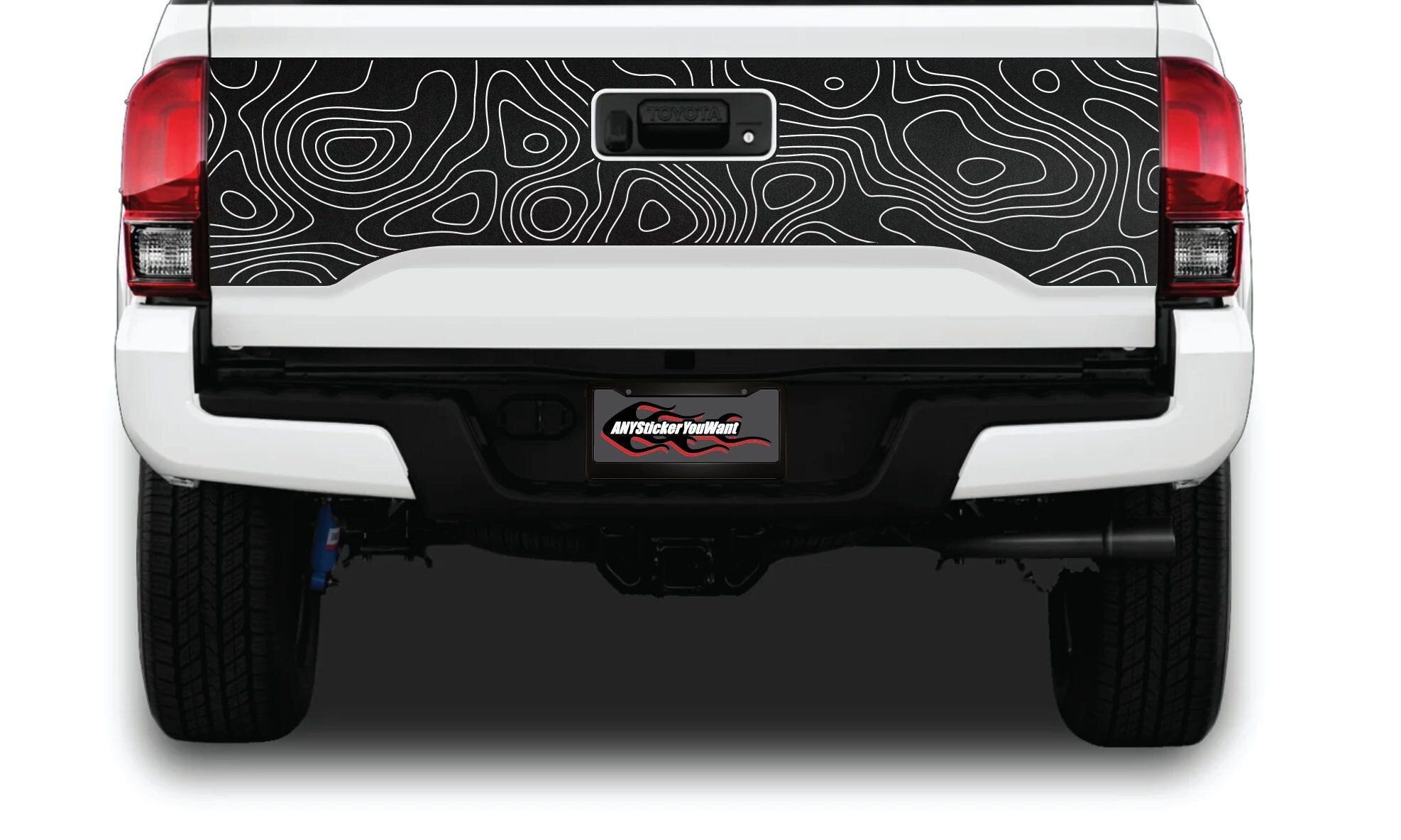 Topographic Tailgate Vinyl Graphic Decal Fits 3rd Gen Toyota Tacoma 2016-2023