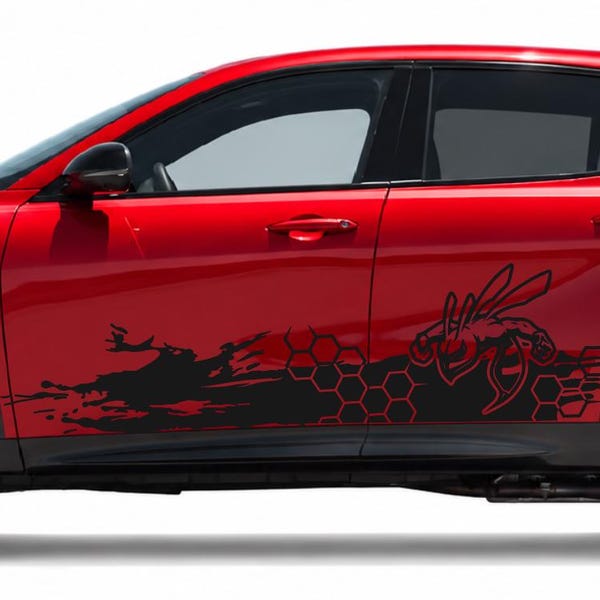 Honeycomb Hornet Side Graphic Vinyl Decals Fits Dodge Hornet 2023-2024