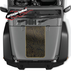 2 Tone Topographic Vinyl Decal Hood Sticker Fits Jeep Wrangler JK LJ TJ
