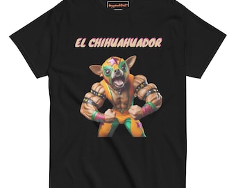 Doggonalities El Chihuahuador T-Shirt: Funny Luchador Chihuahua Tee