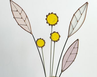 Bespoke Glass Floral Arrangement//Buttercups//Glass Flora//Mother’s Day Gift