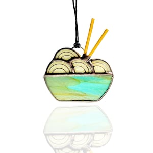 Ramen Bowl Ornament//Stained Glass Ramen Noodles//Suncatcher//Christmas Ornament//Chinese Food