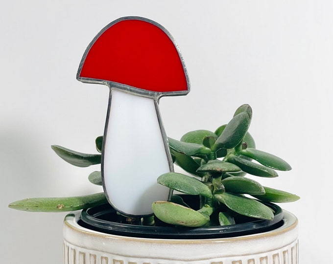 Red Mushroom Plant Stake or Sun Catcher