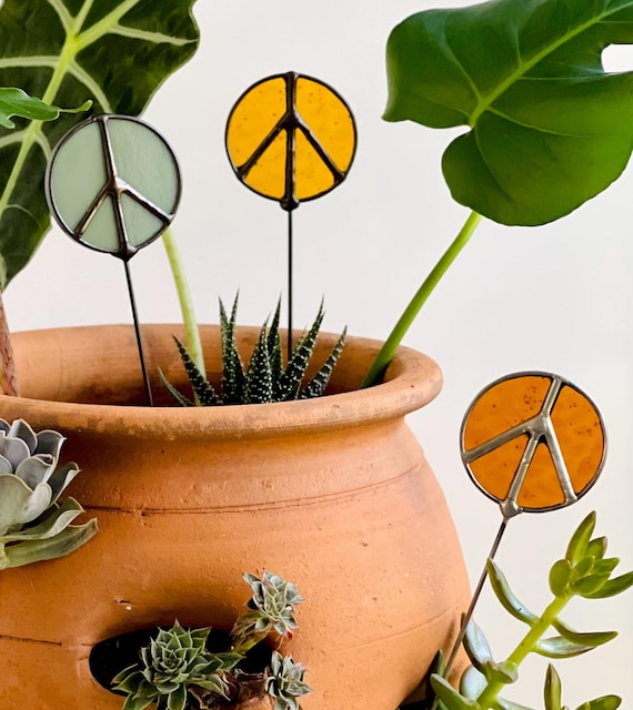 Peace Sign Plant Stake
