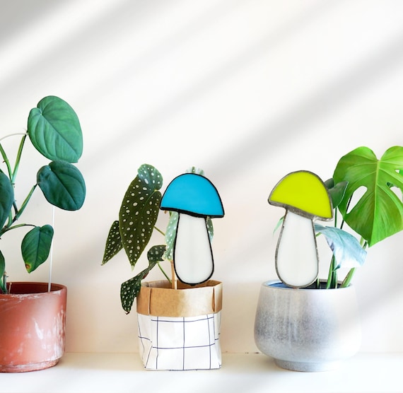 Colorful Mushroom Plant Stake or Sun Catcher