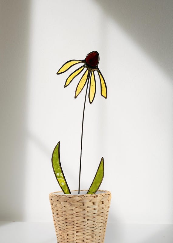 Stained Glass Black Eyed Susan Stem