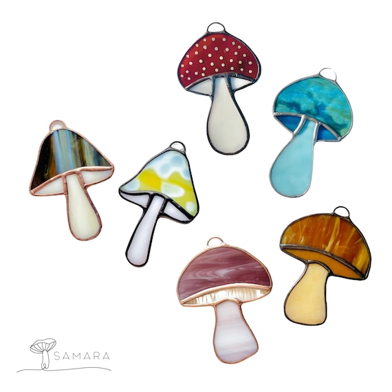 Stained Glass Mushroom Suncatchers
