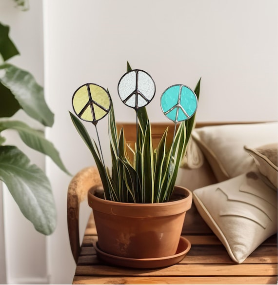 Peace Sign Plant Stake
