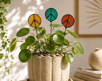 Handgemachter Peace Zeichen Pflanzenstecker - Gartengeschenk