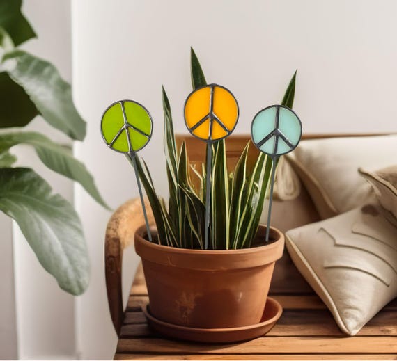 Peace Sign Plant Stake