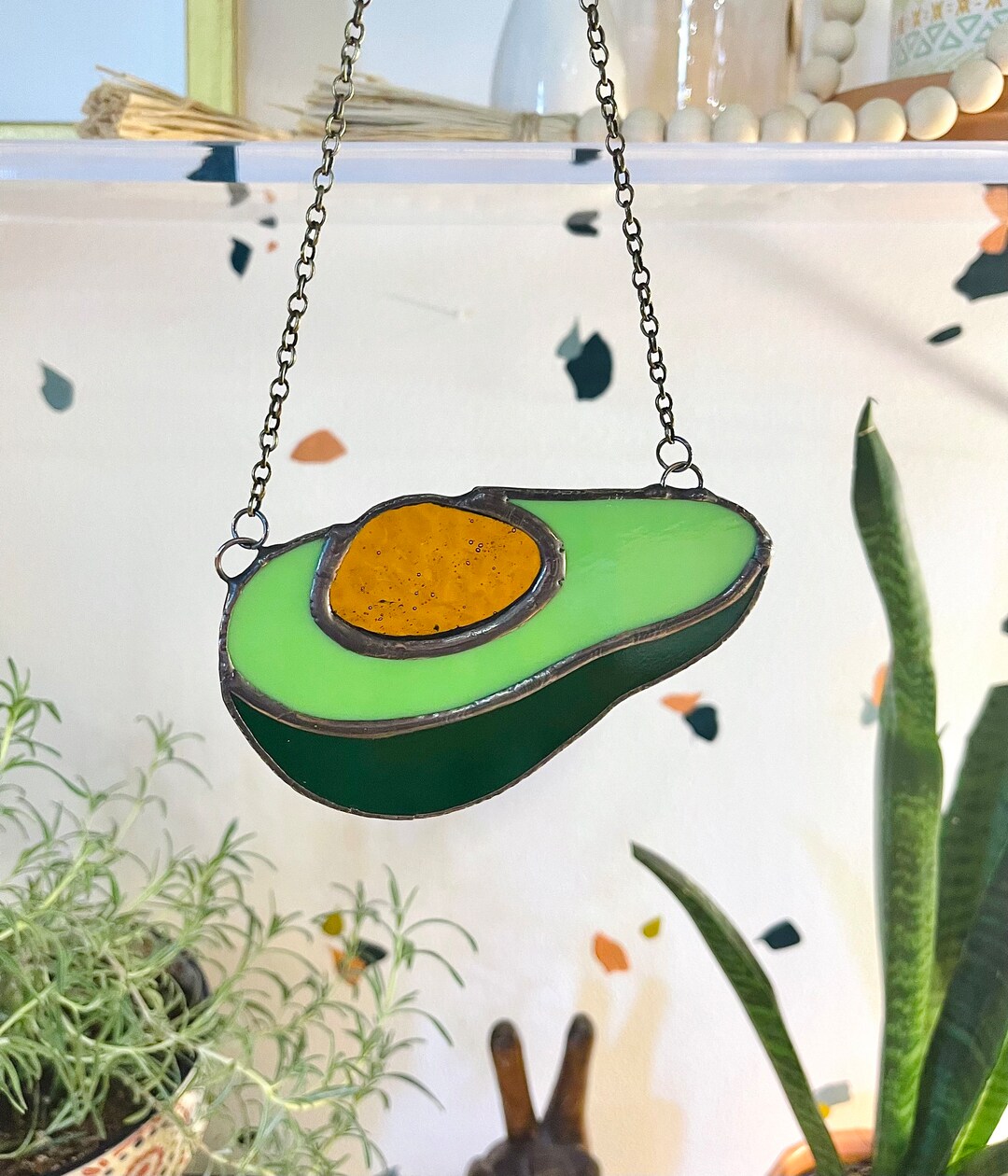 Glass Avocado Sun Catcher stained Glass Avocado Etsy Ireland
