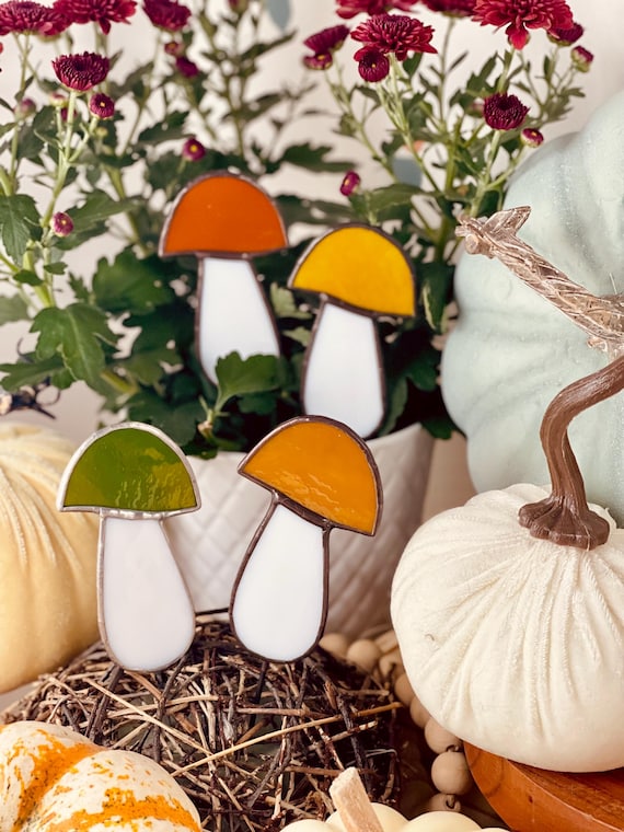 Autumn Colors Mushroom Plant Stake