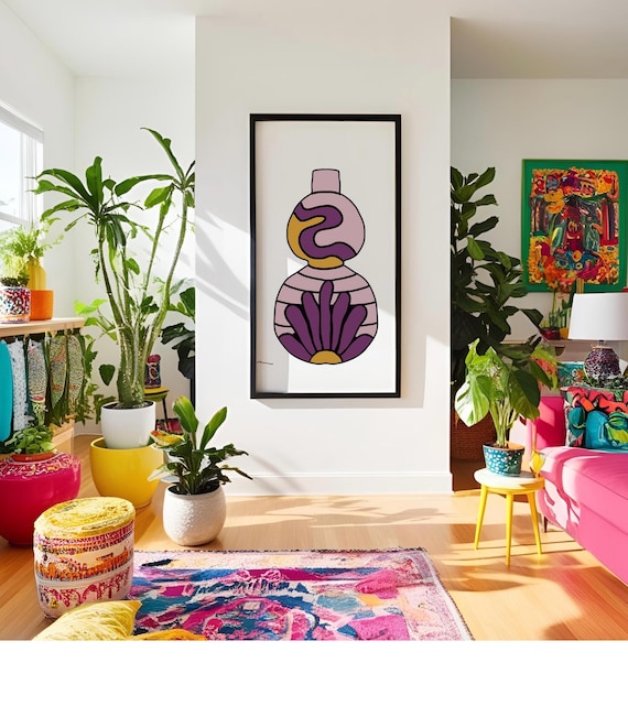Violet Pottery Vase Print