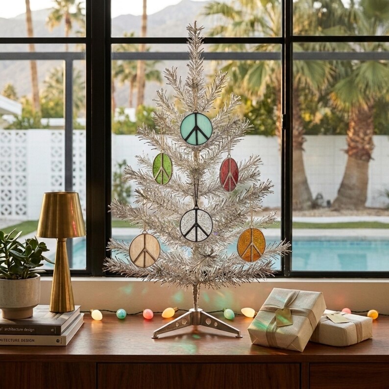 Stained Glass Peace Sign for Camper Window | Retro RV Decor | Handmade Peace Sign Suncatcher | Vintage Trailer Gift | Boho Window Hanging image 20