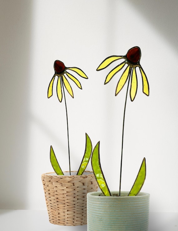 Stained Glass Black Eyed Susan Stem