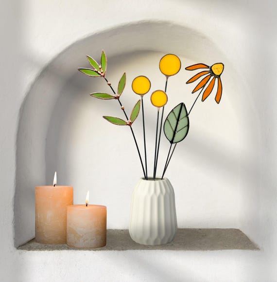 Stained Glass Floral Arrangement