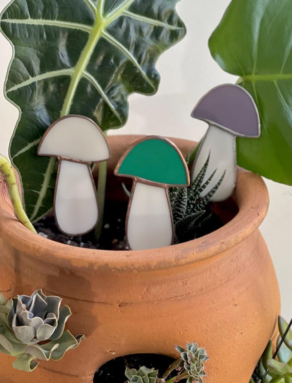 Pastel Mushroom Plant Stake