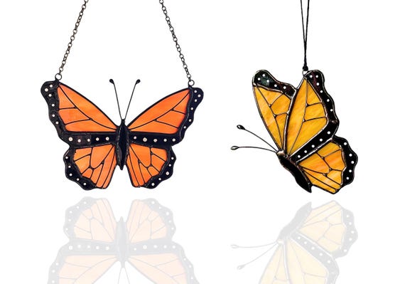 Stained Glass Monarch Butterfly Suncatcher