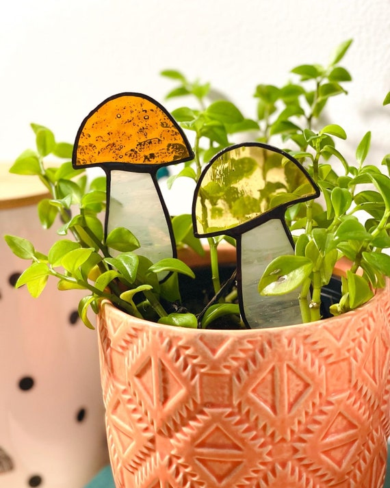 Earhty Mushroom Plant Stake or Sun Catcher