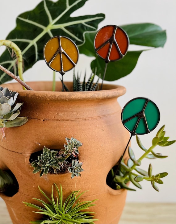 Peace Sign Plant Stake