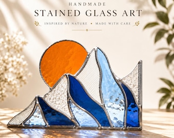 Blue Ridge Mountain Stained Glass Ecktafel: Winterlandschaft