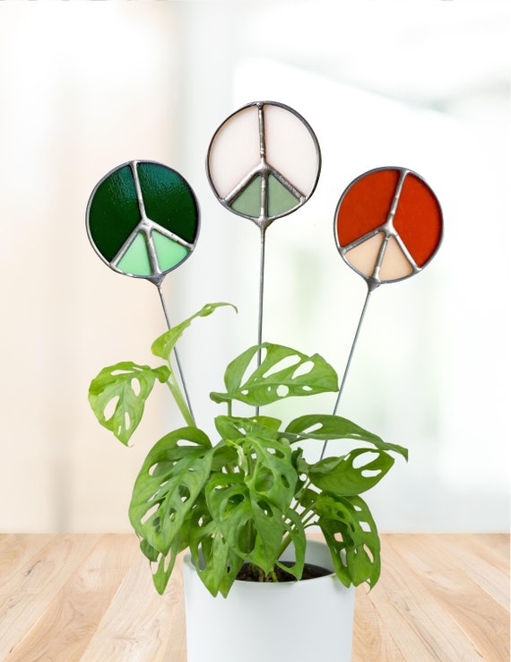 Peace Sign Plant Stake