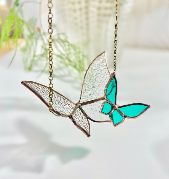 Glass Butterfly in Flight//Stained Glass Butterfly