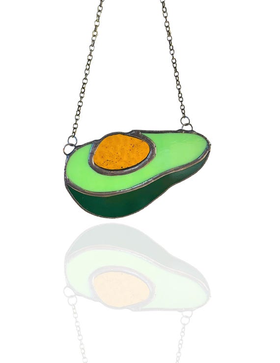 Glass Avocado Sun Catcher