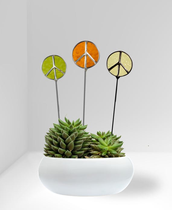Peace Sign Plant Stake