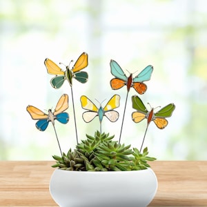 Glass Butterfly Plant Stake//Stained Glass Butterfly//Garden Butterfly//Yard Art