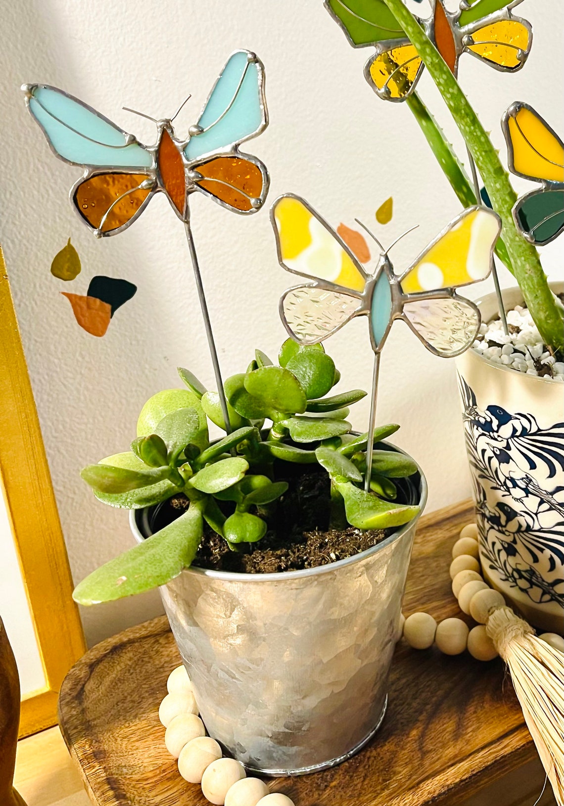 Glass Butterfly Plant Stake//stained Glass Butterfly//garden Etsy