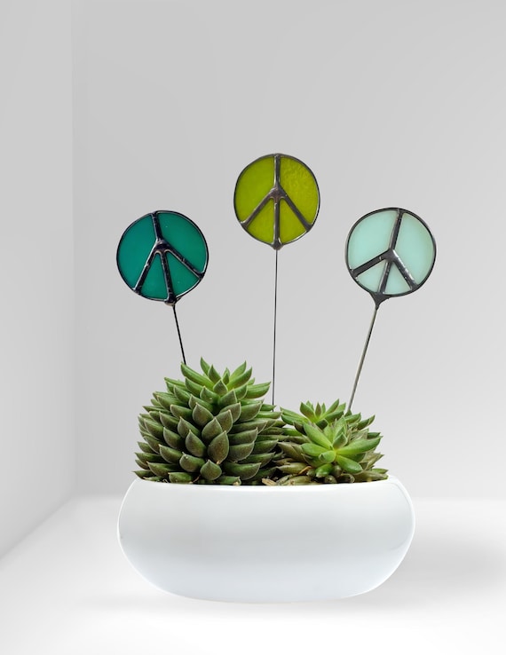 Peace Sign Plant Stake