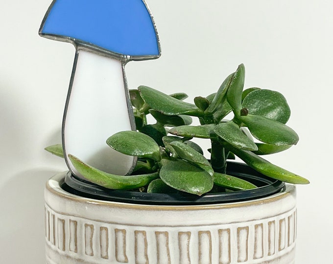 Periwinkle Mushroom Plant Stake or Sun Catcher