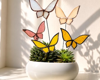Stained Glass Schmetterling Pflanzenstecker - Garten Geschenk