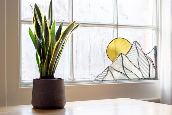 Stained Glass Mountain Scape