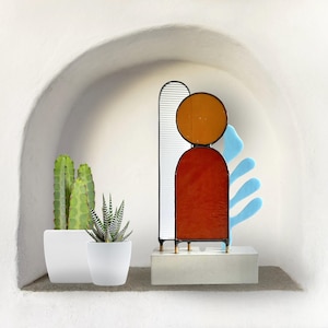 Modern Abstract Glass Sculpture //Glass Table Decor//Glass Art for shelf