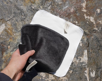 Organic Velour Washcloth Set: Bamboo & Cotton Face Cloth