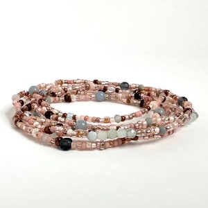 Glass bead wrap bracelet, Angelite mix wrap bracelet, long necklace