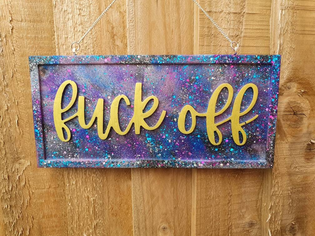 Rude wall art fk off sign/funny sign Etsy