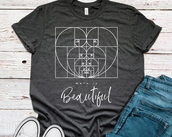 Math Is Beautiful Short-Sleeve Unisex T-Shirt, mom tshirt, math lover, math gift, homeschool shirt, fibonacci shirt, math teacher gift