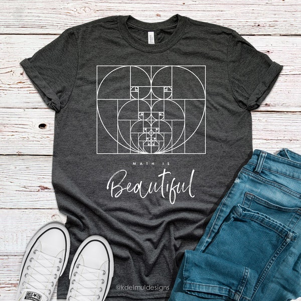 Math Is Beautiful Short-Sleeve Unisex T-Shirt, mom tshirt, math lover, math gift, homeschool shirt, fibonacci shirt, math teacher gift